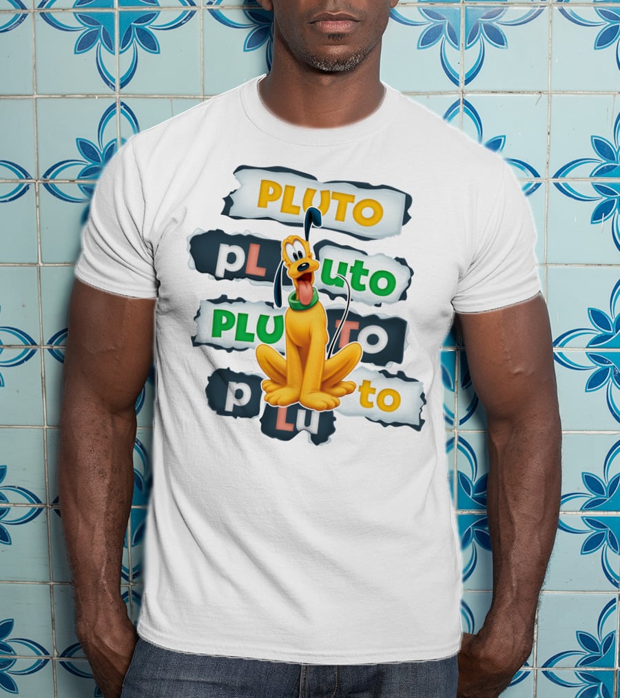 Pluto Disney Character Collage T-Shirt
