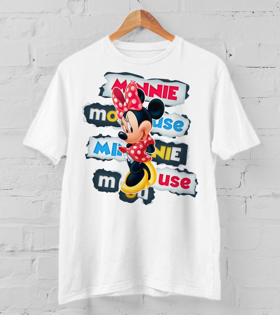 Minnie Mouse Polka Dots Bow Red And Yellow Style T-Shirt