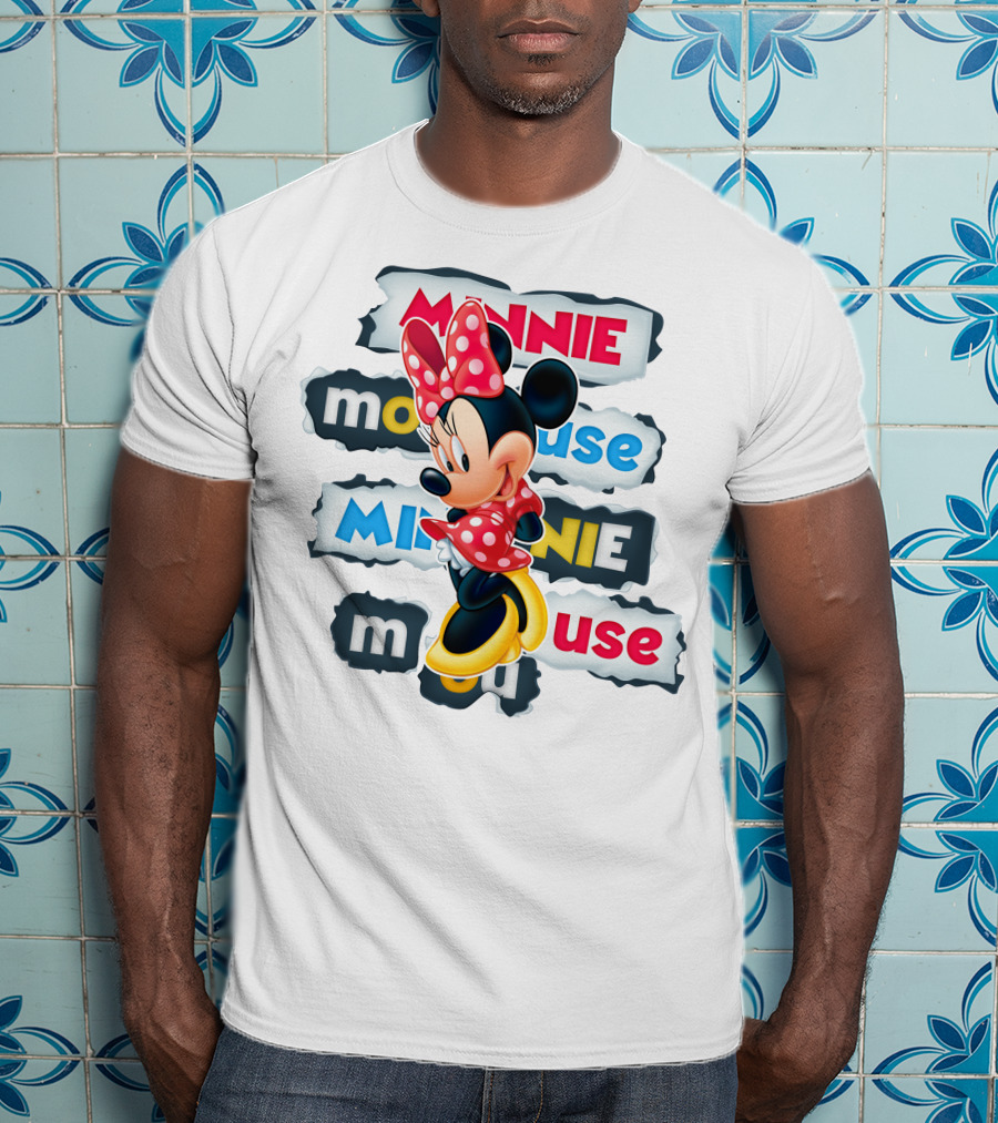 Minnie Mouse Polka Dots Bow Red And Yellow Style T-Shirt