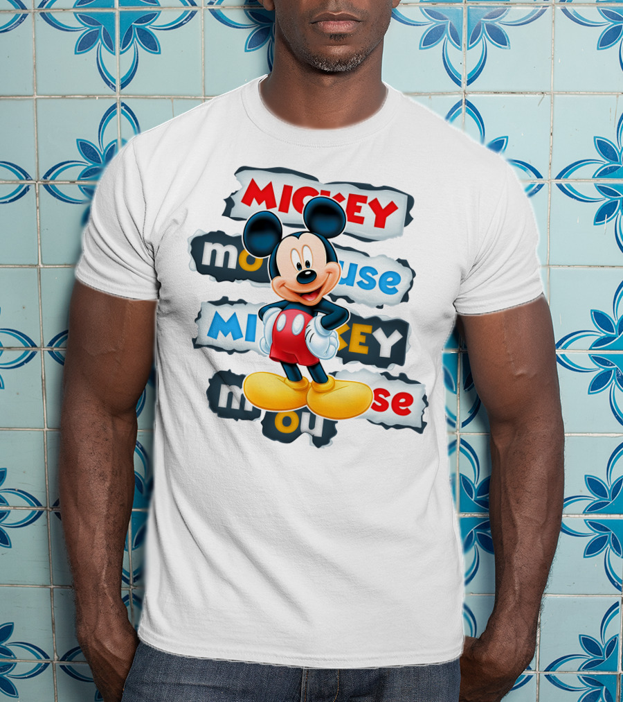 Mickey Mouse Classic Cartoon Character Artwork T-Shirt