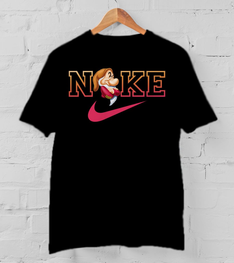 Grumpy Noke Nike Parody With Iconic Character And Swoosh T-Shirt