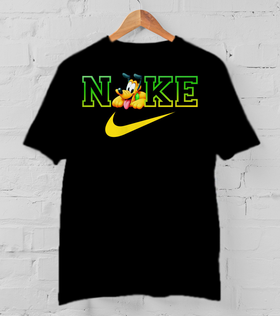 Pluto Nike Parody Logo With Disney Character And Swoosh T-Shirt