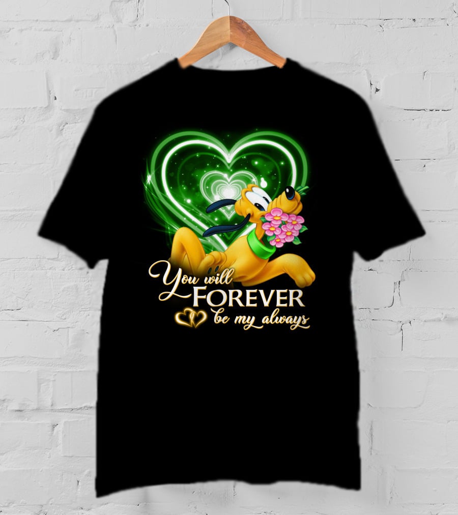 Pluto You Will Forever Be My Always Hearts And Flowers T-Shirt