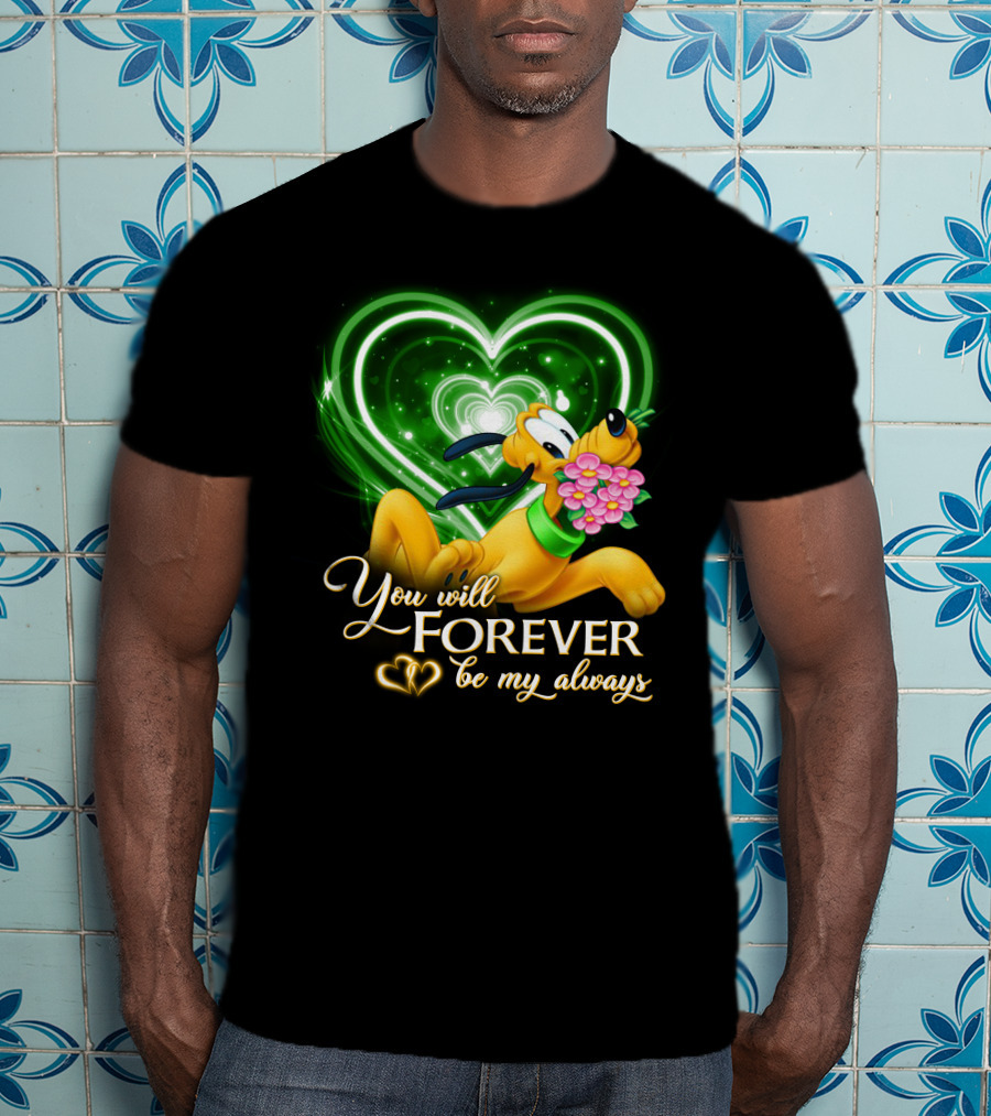 Pluto You Will Forever Be My Always Hearts And Flowers T-Shirt