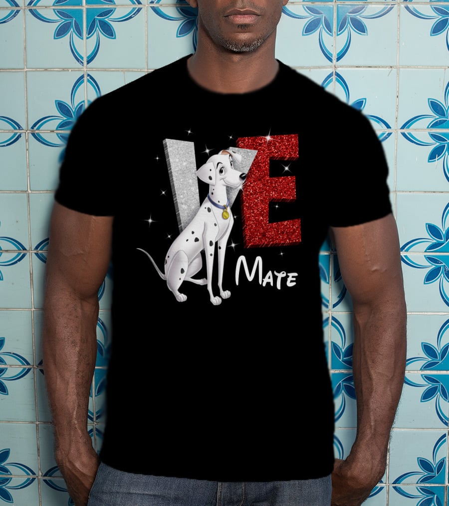 Love Mate Perdita Dalmatian Sparkling Glitter T-Shirt