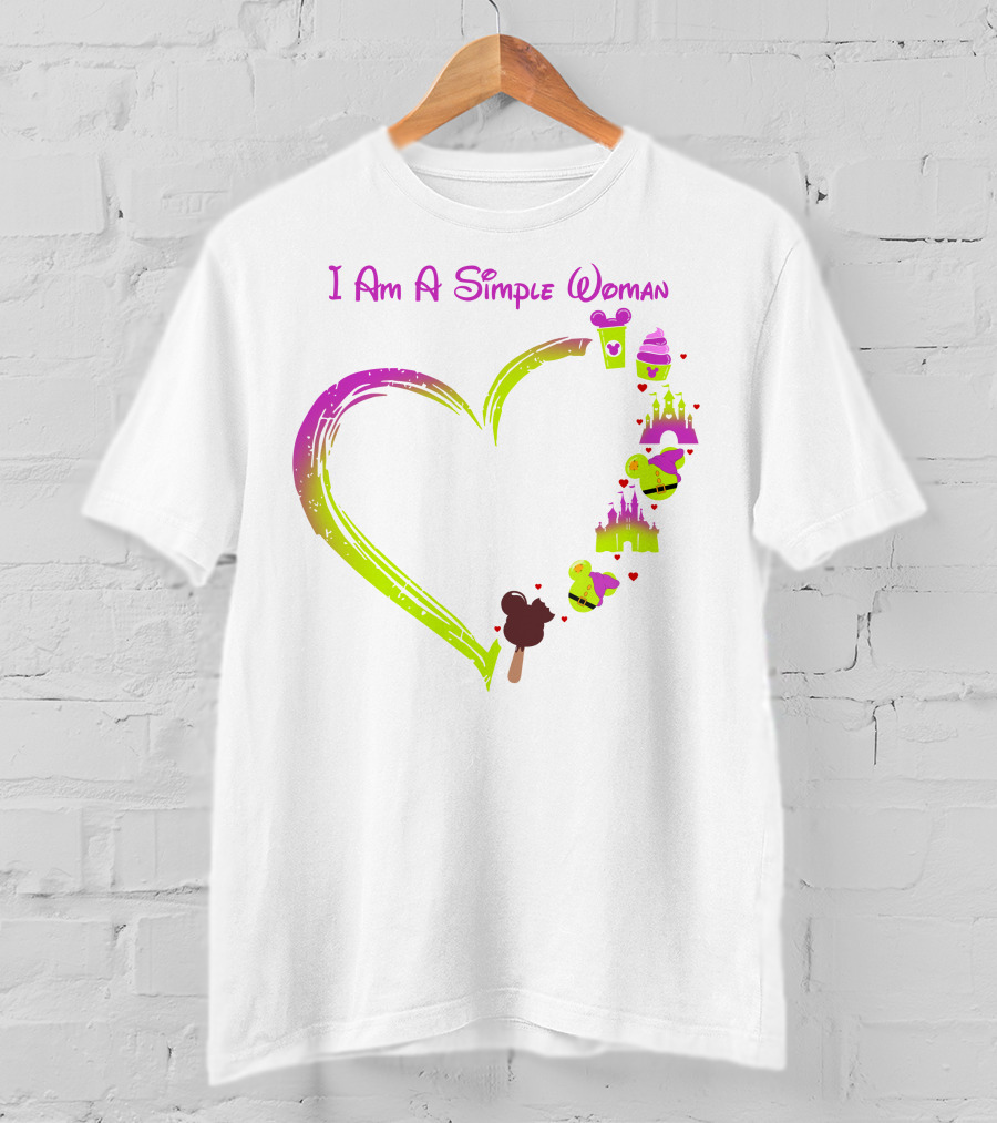 I Am A Simple Woman Castle Coffee Dopey Ice Cream Hearts T-Shirt