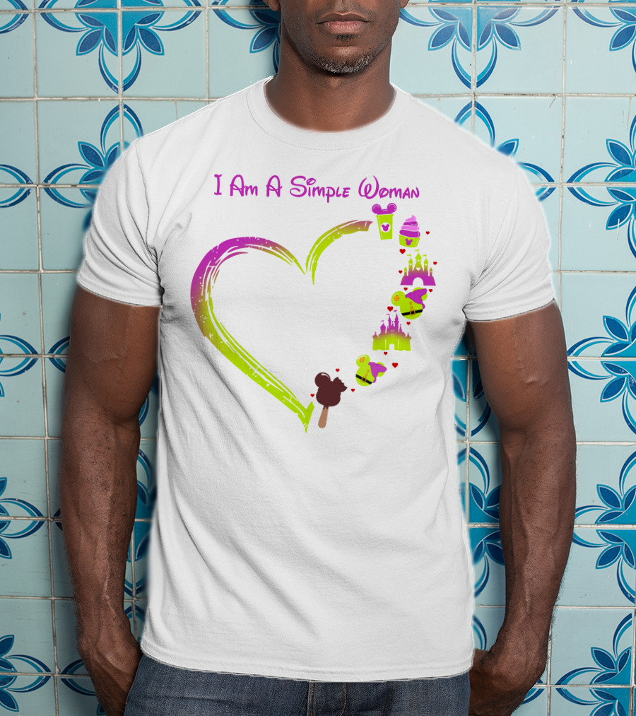 I Am A Simple Woman Castle Coffee Dopey Ice Cream Hearts T-Shirt