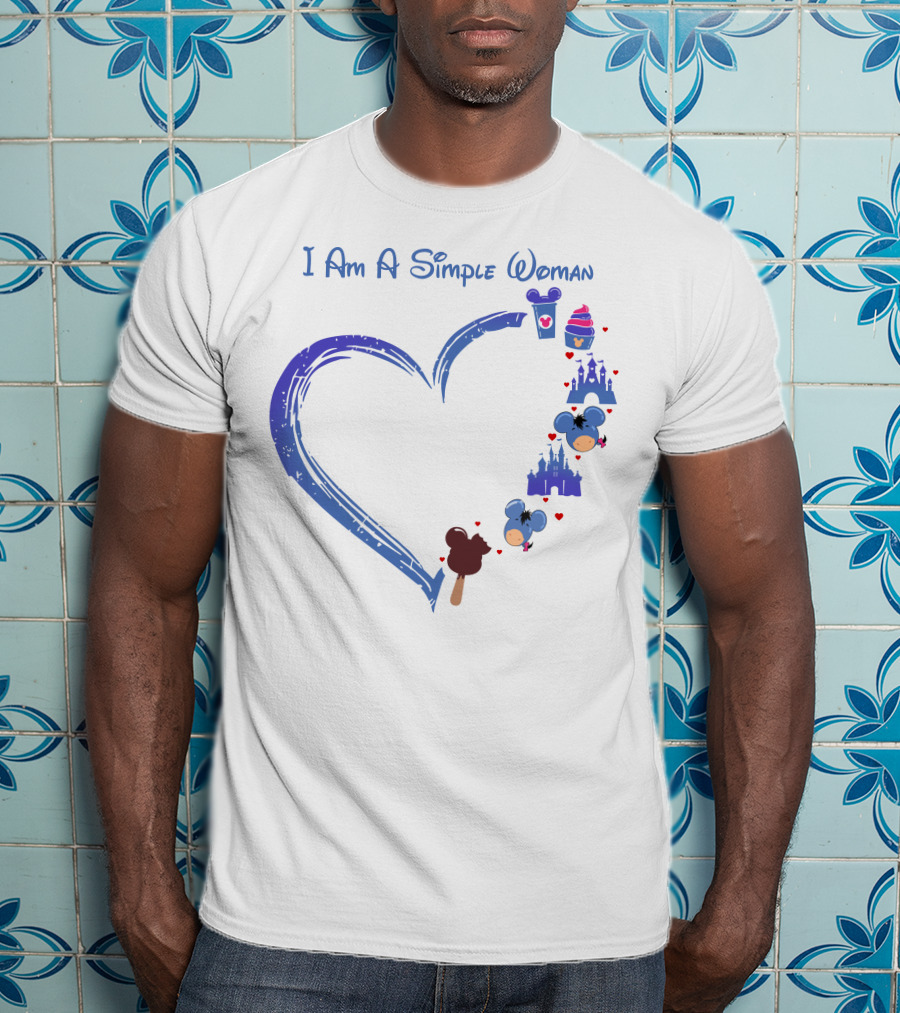 I Am A Simple Woman Mickey Castle Ice Cream Minnie Ears T-Shirt
