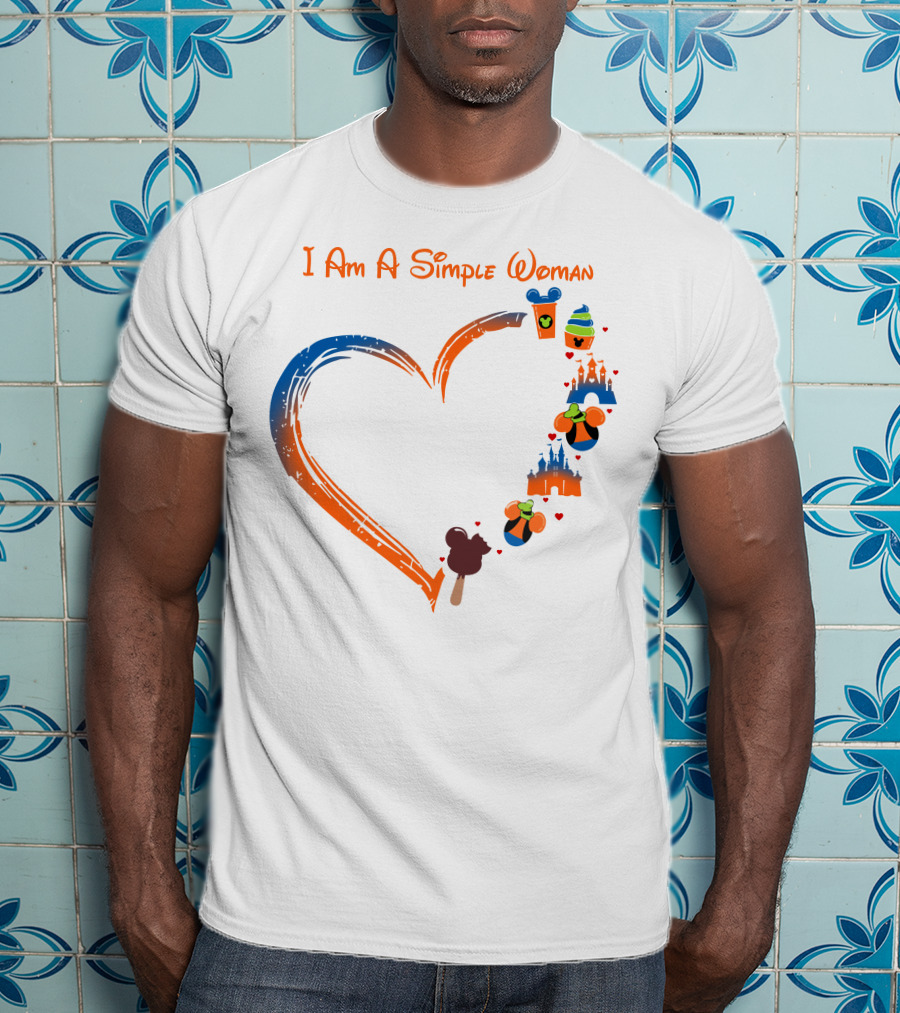 I Am A Simple Woman Heart Mickey Ice Cream Castle Minnie Ears T-Shirt