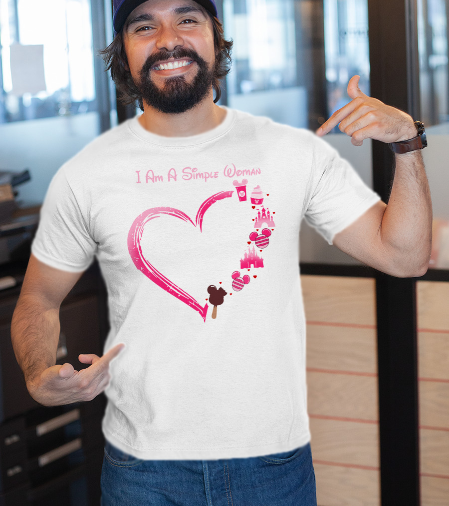 I Am A Simple Woman Heart With Ice Cream And Castle T-Shirt