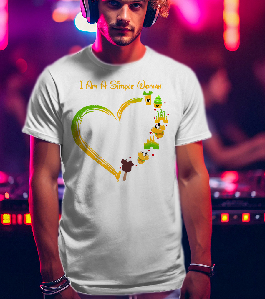 I Am A Simple Woman Heart Mouse Ears Ice Cream Castle T-Shirt