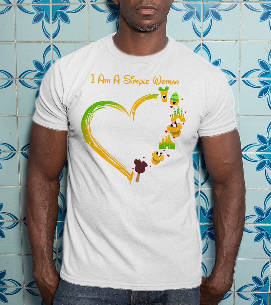 I Am A Simple Woman Heart Mouse Ears Ice Cream Castle T-Shirt