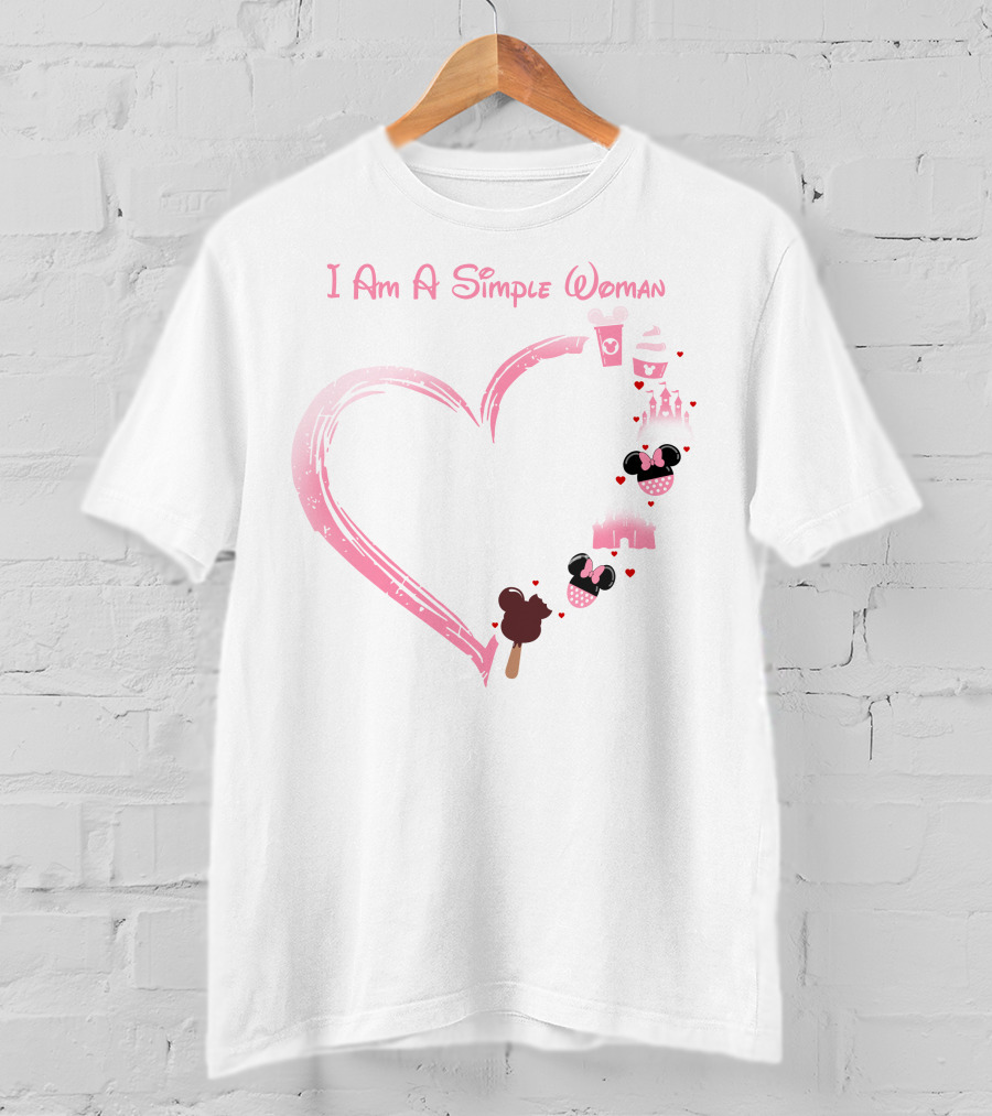 I Am A Simple Woman Coffee Castle Minnie Ears T-Shirt