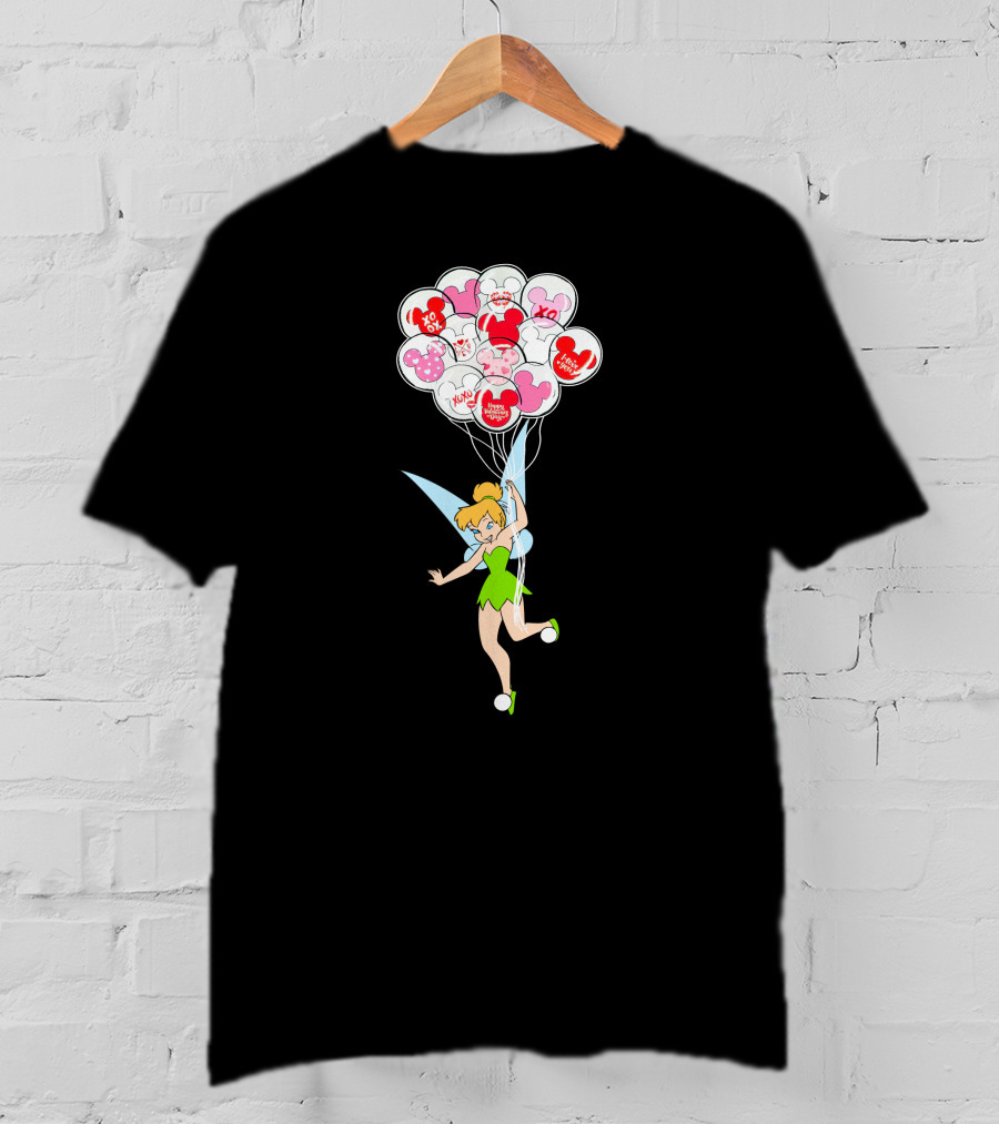 Tinkerbell Minnie Balloons Love Xoxo Disney Icons T-Shirt