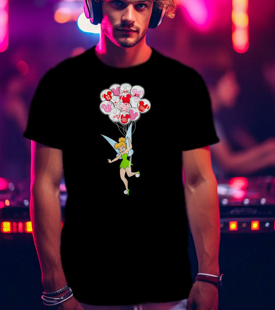 Tinkerbell Minnie Balloons Love Xoxo Disney Icons T-Shirt