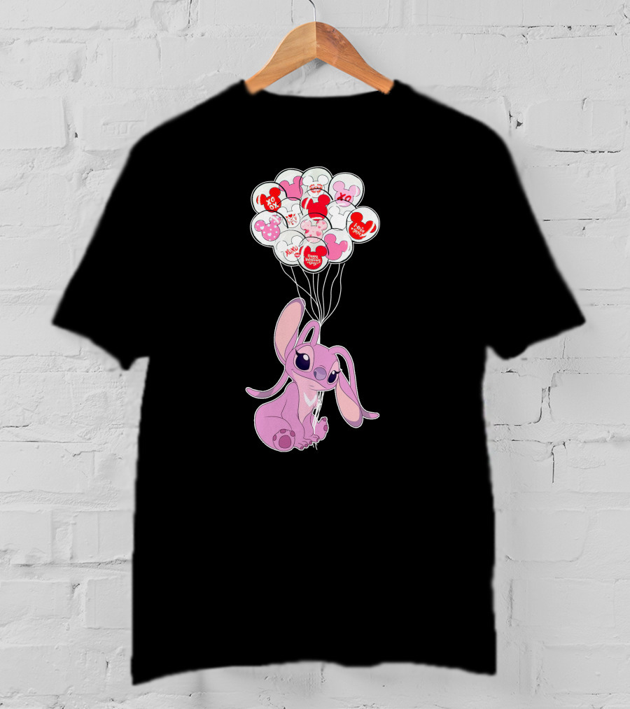 Angel Valentine's Day Balloons And Hearts T-Shirt