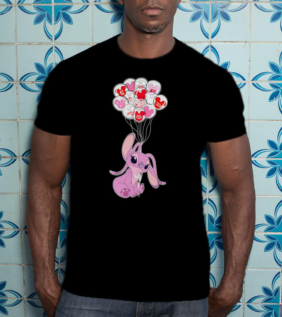Angel Valentine's Day Balloons And Hearts T-Shirt