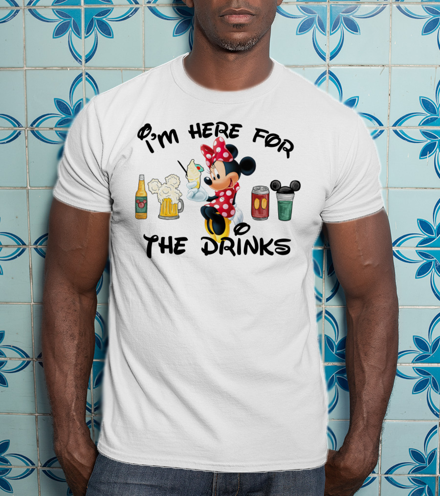 I'm Here For The Drinks Minnie Mouse T-Shirt