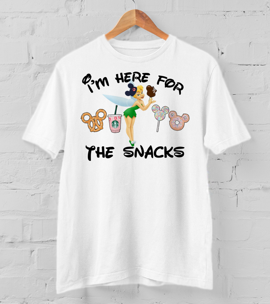 I'm Here For The Snacks Pretzel Starbucks Lollipop Donut T-Shirt