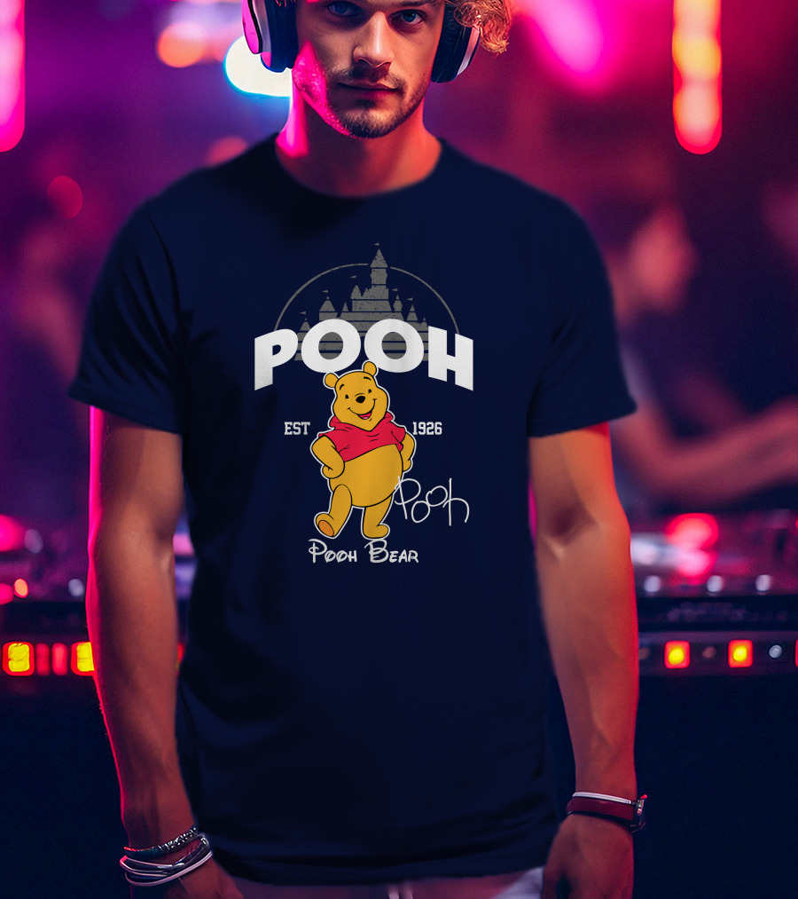 Pooh Bear Est 1926 Castle Backdrop T-Shirt