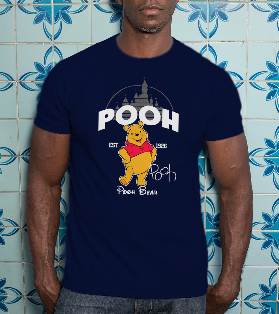 Pooh Bear Est 1926 Castle Backdrop T-Shirt