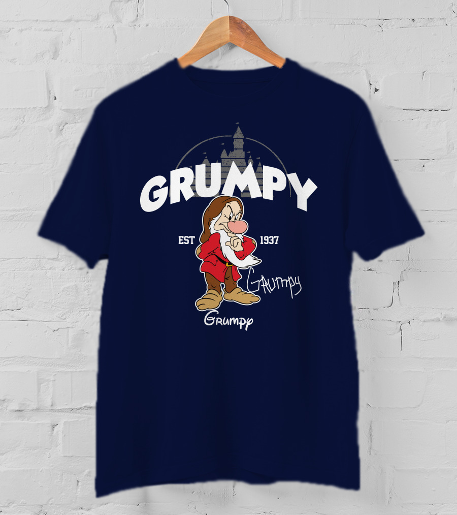 Grumpy Est 1937 Disney Castle Dwarf Snow White T-Shirt