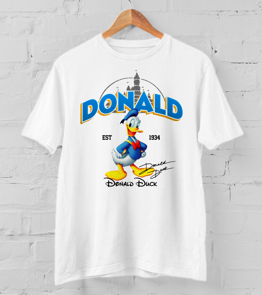 Donald Duck Est 1934 Signature Disney Castle T-Shirt
