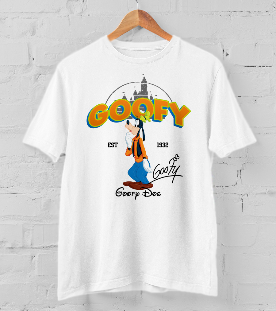 Goofy Est 1932 Disney Goofy Dog Castle Backdrop T-Shirt