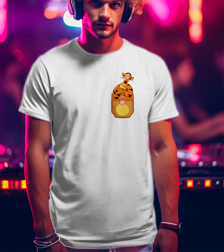 Tigger In Pocket Disney Winnie The Pooh Character T-Shirt