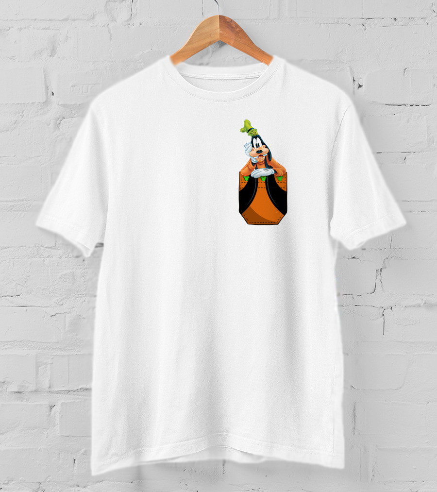 Goofy Disney Character In Pocket Style T-Shirt