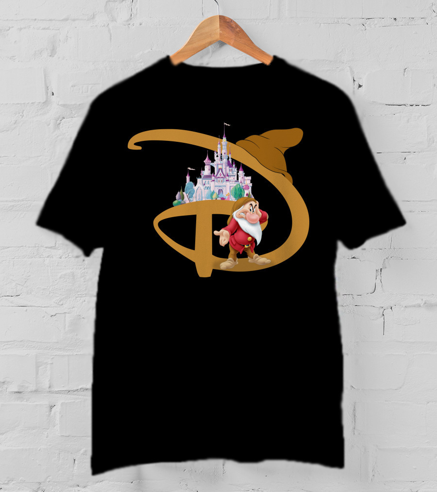Grumpy With Castle And Character In Fantasy Setting T-Shirt