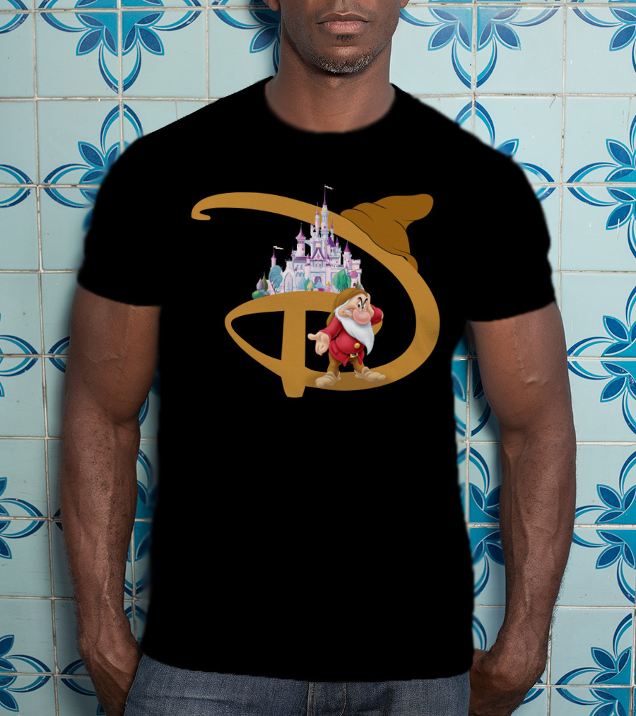 Grumpy With Castle And Character In Fantasy Setting T-Shirt