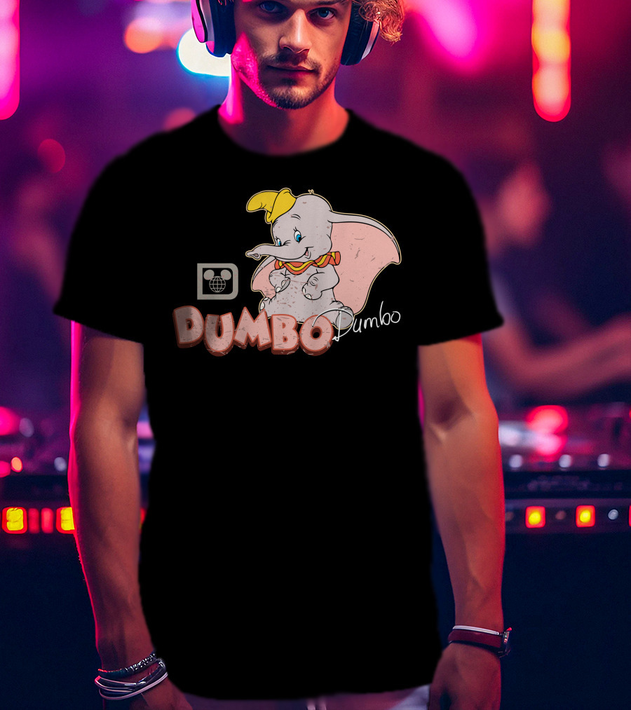 Dumbo Disney Classic Character Vintage Style With Mickey Mouse T-Shirt