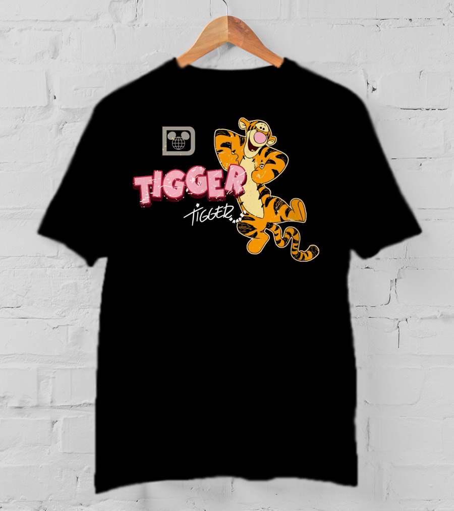 Tigger Disney Character Logo With Illustration And T-Shirt