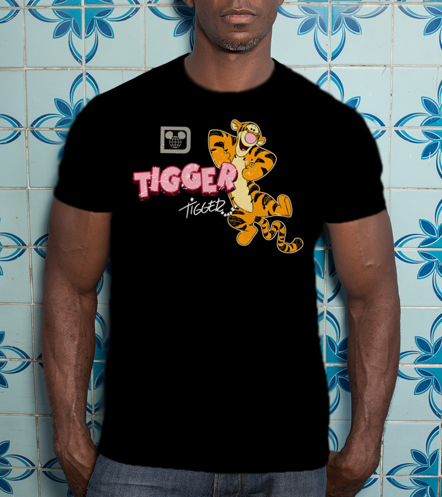 Tigger Disney Character Logo With Illustration And T-Shirt