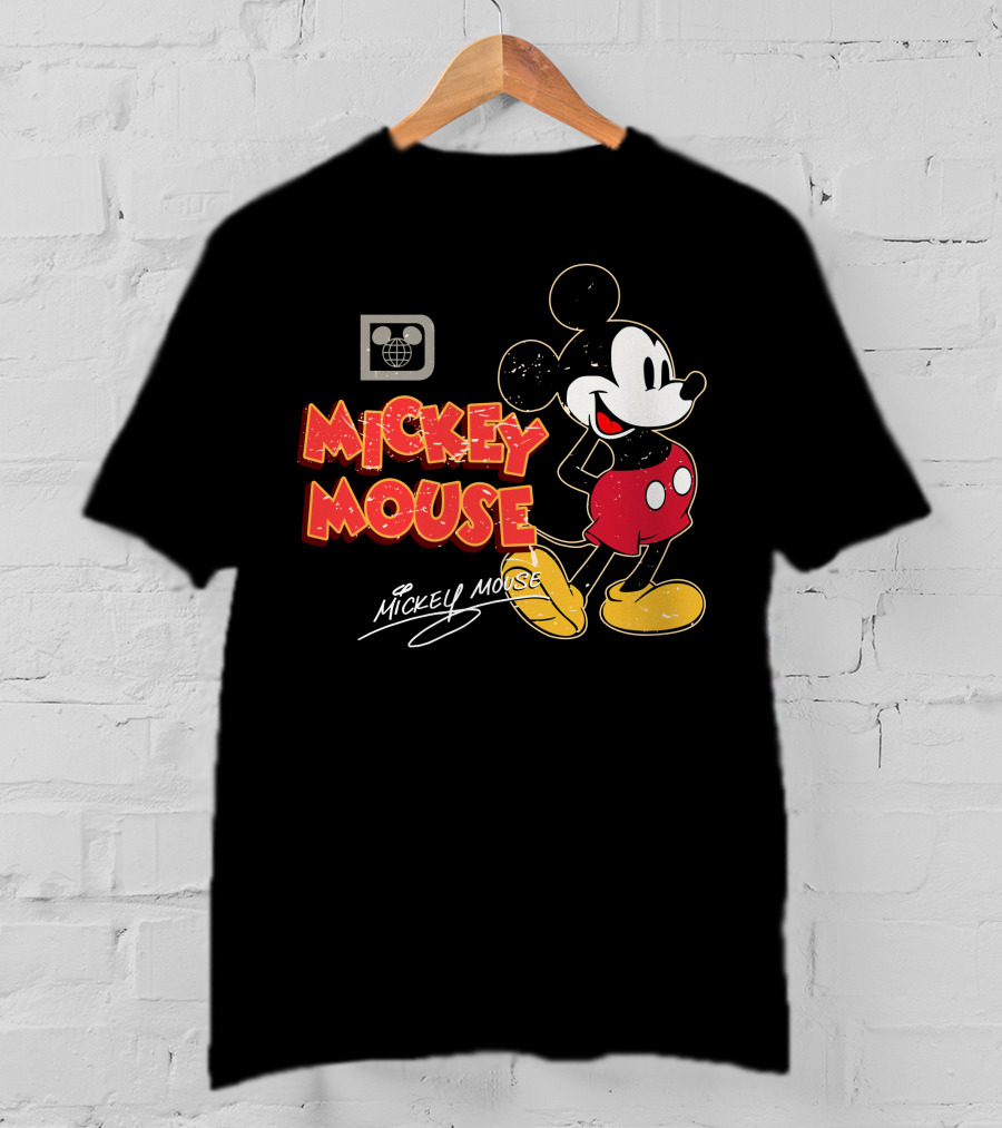 Mickey Mouse Iconic Character Vintage Style Retro Red Shorts T-Shirt