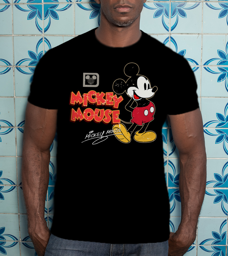 Mickey Mouse Iconic Character Vintage Style Retro Red Shorts T-Shirt