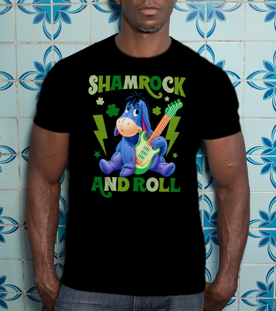 Eeyore Shamrock And Roll T-Shirt