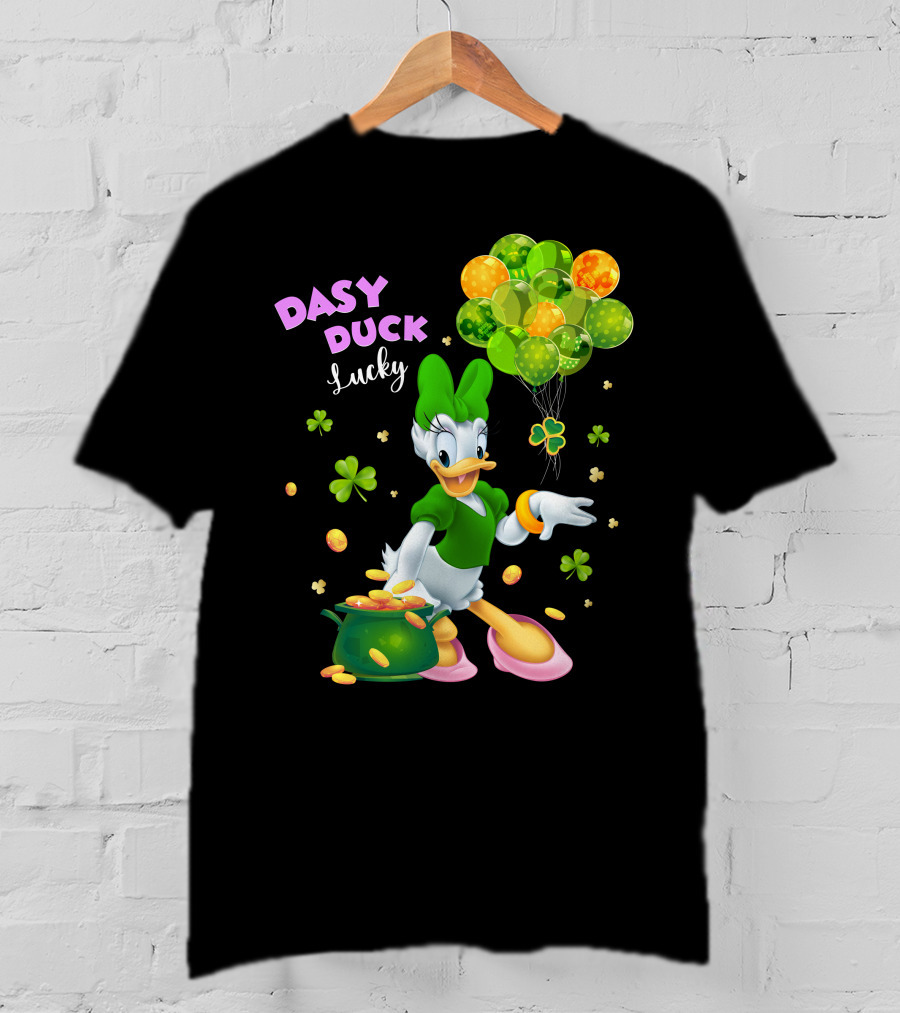 Daisy Duck Lucky St. Patrick's Day Balloons And Shamrocks T-Shirt