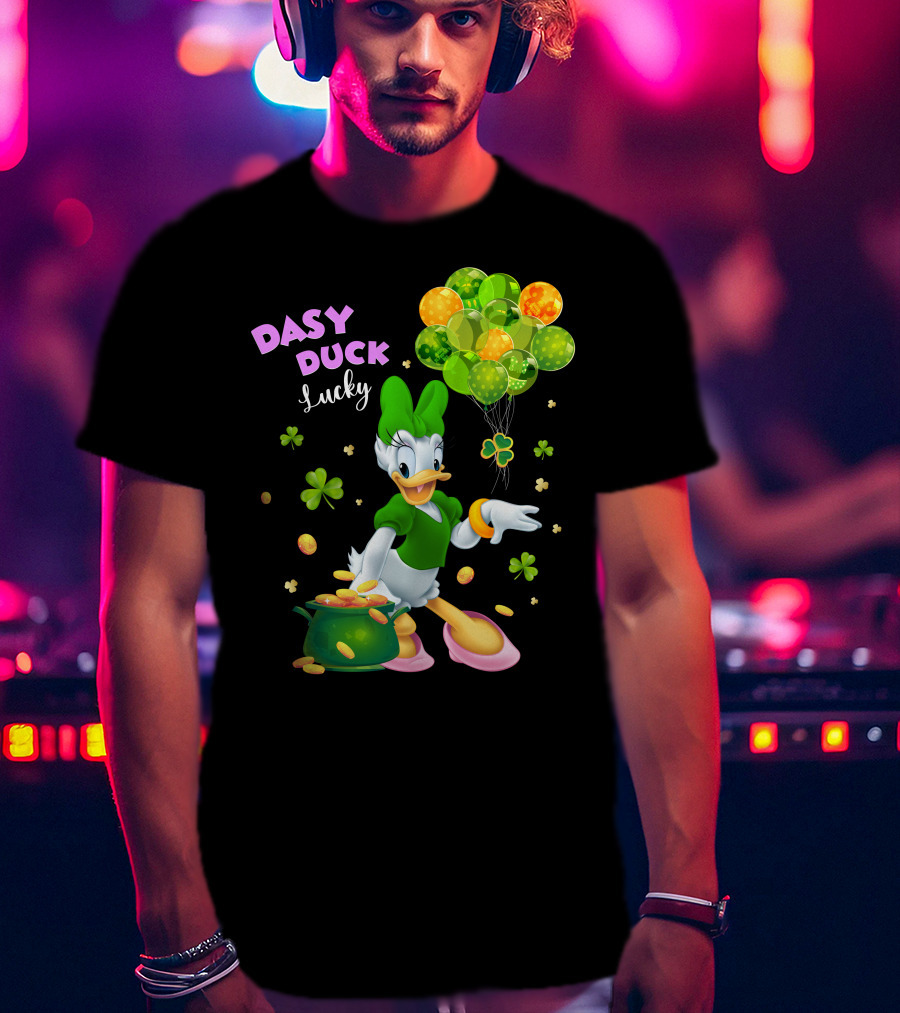 Daisy Duck Lucky St. Patrick's Day Balloons And Shamrocks T-Shirt