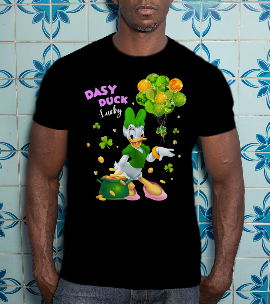 Daisy Duck Lucky St. Patrick's Day Balloons And Shamrocks T-Shirt