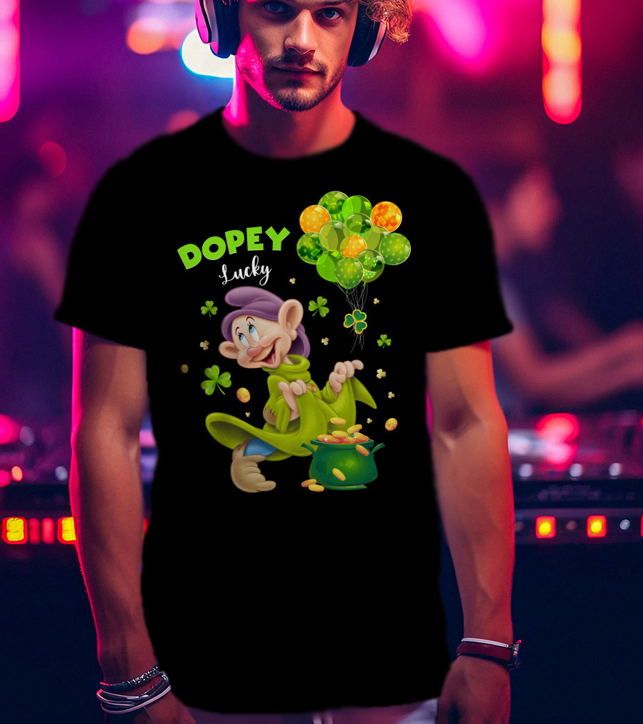 Dopey Lucky Balloons And Coins With Shamrock T-Shirt
