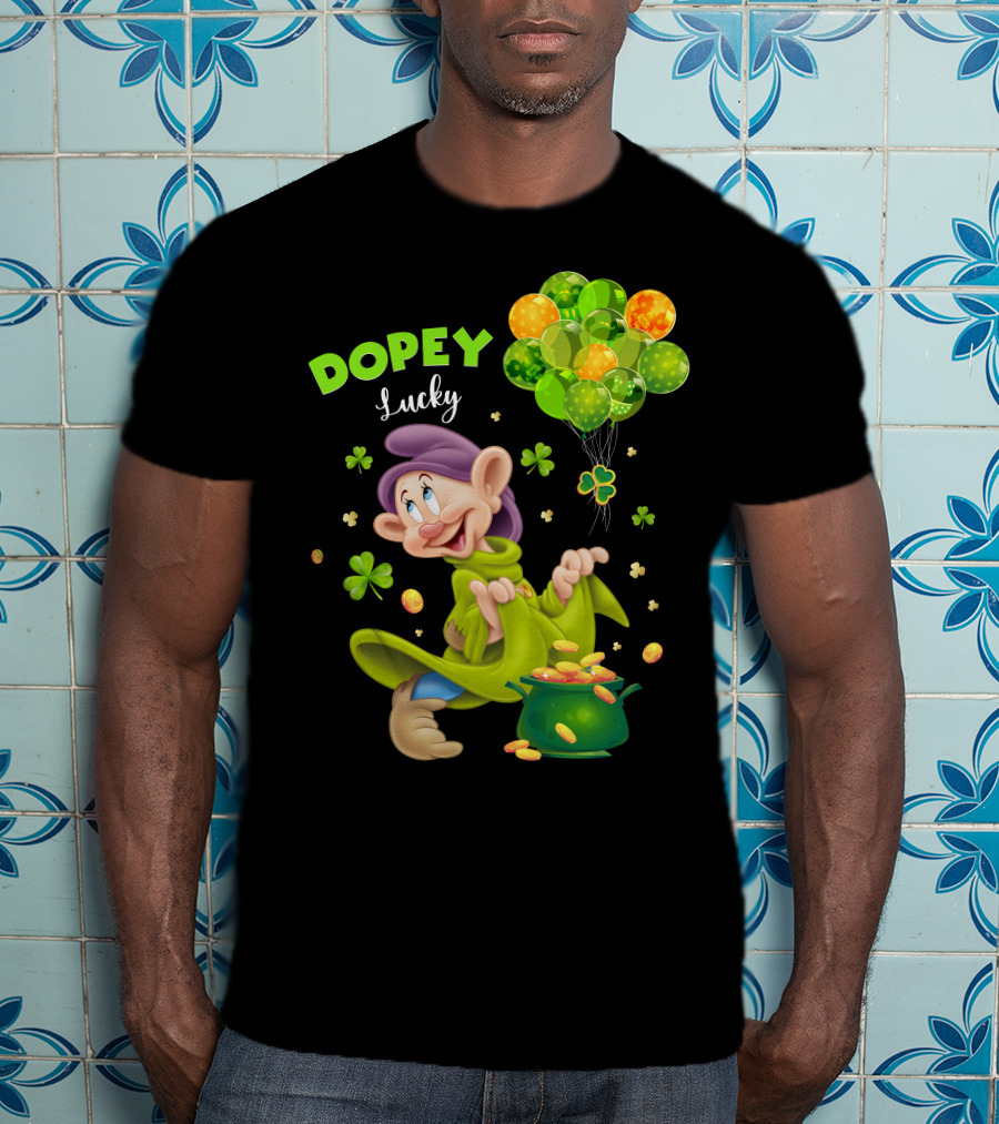 Dopey Lucky Balloons And Coins With Shamrock T-Shirt