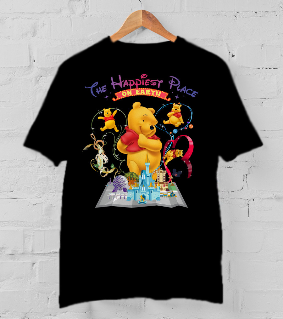 The Happiest Place On Earth Winnie The Pooh Disney Theme Park Adventure T-Shirt