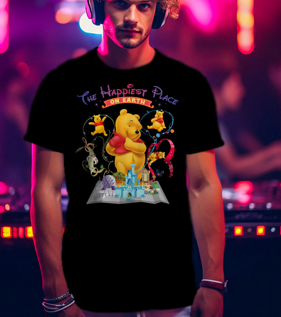 The Happiest Place On Earth Winnie The Pooh Disney Theme Park Adventure T-Shirt