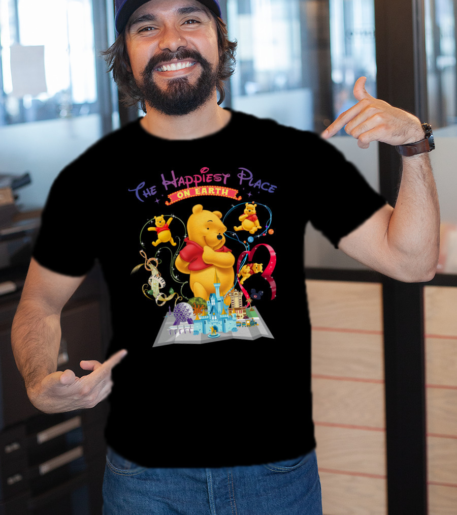 The Happiest Place On Earth Winnie The Pooh Disney Theme Park Adventure T-Shirt