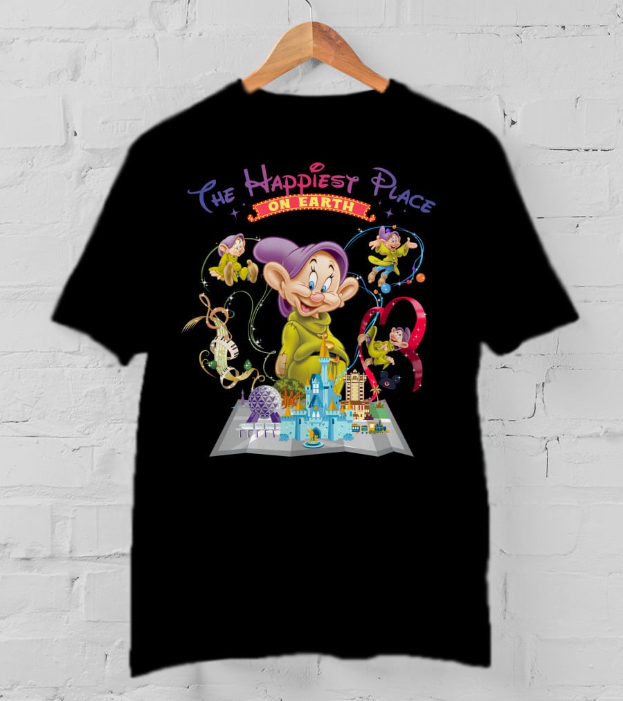 The Happiest Place On Earth Dopey Disney World Magic Kingdom Adventure T-Shirt
