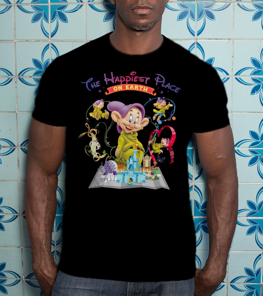 The Happiest Place On Earth Dopey Disney World Magic Kingdom Adventure T-Shirt