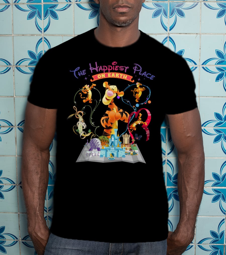 The Happiest Place On Earth Tigger Disney Theme Park Magic T-Shirt