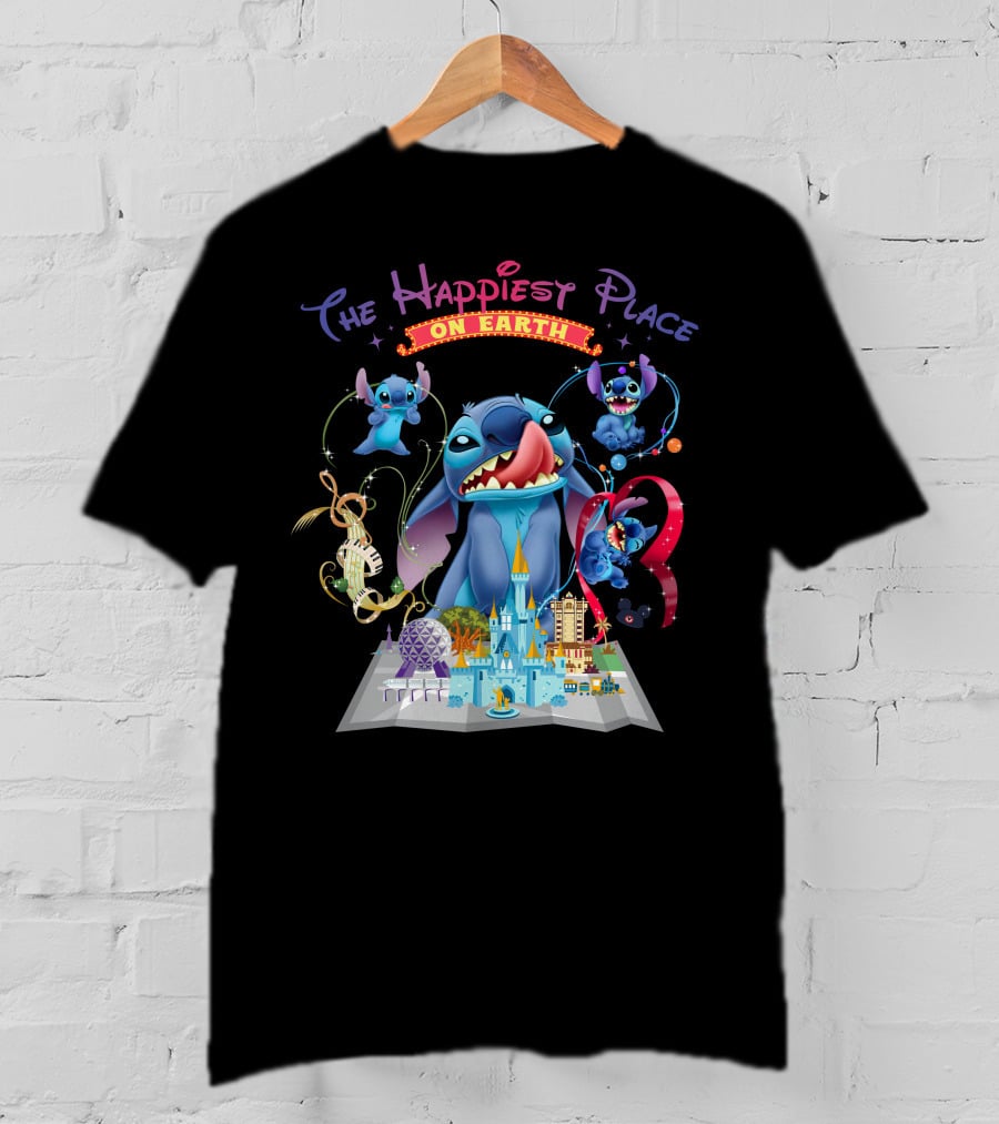 The Happiest Place On Earth Stitch Disney Parks Adventure T-Shirt